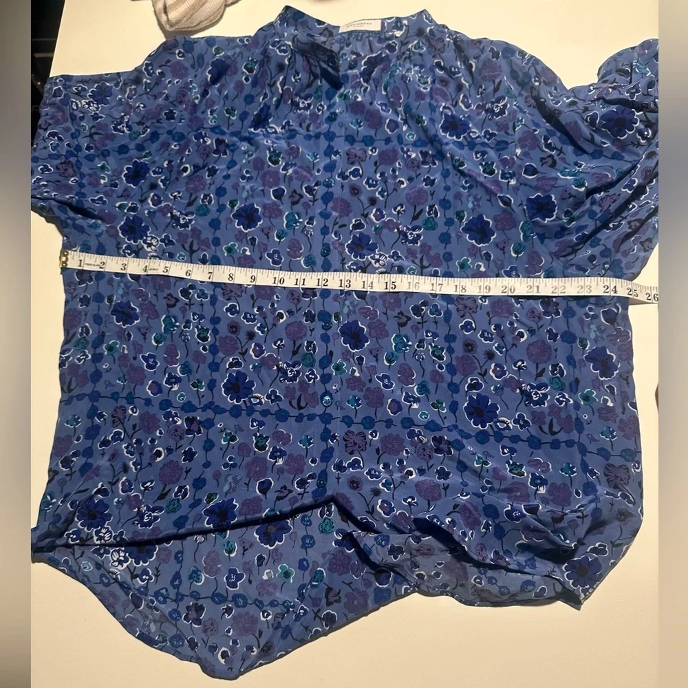 Equipment Blue Floral Silk Blouse - Picture 3 of 6